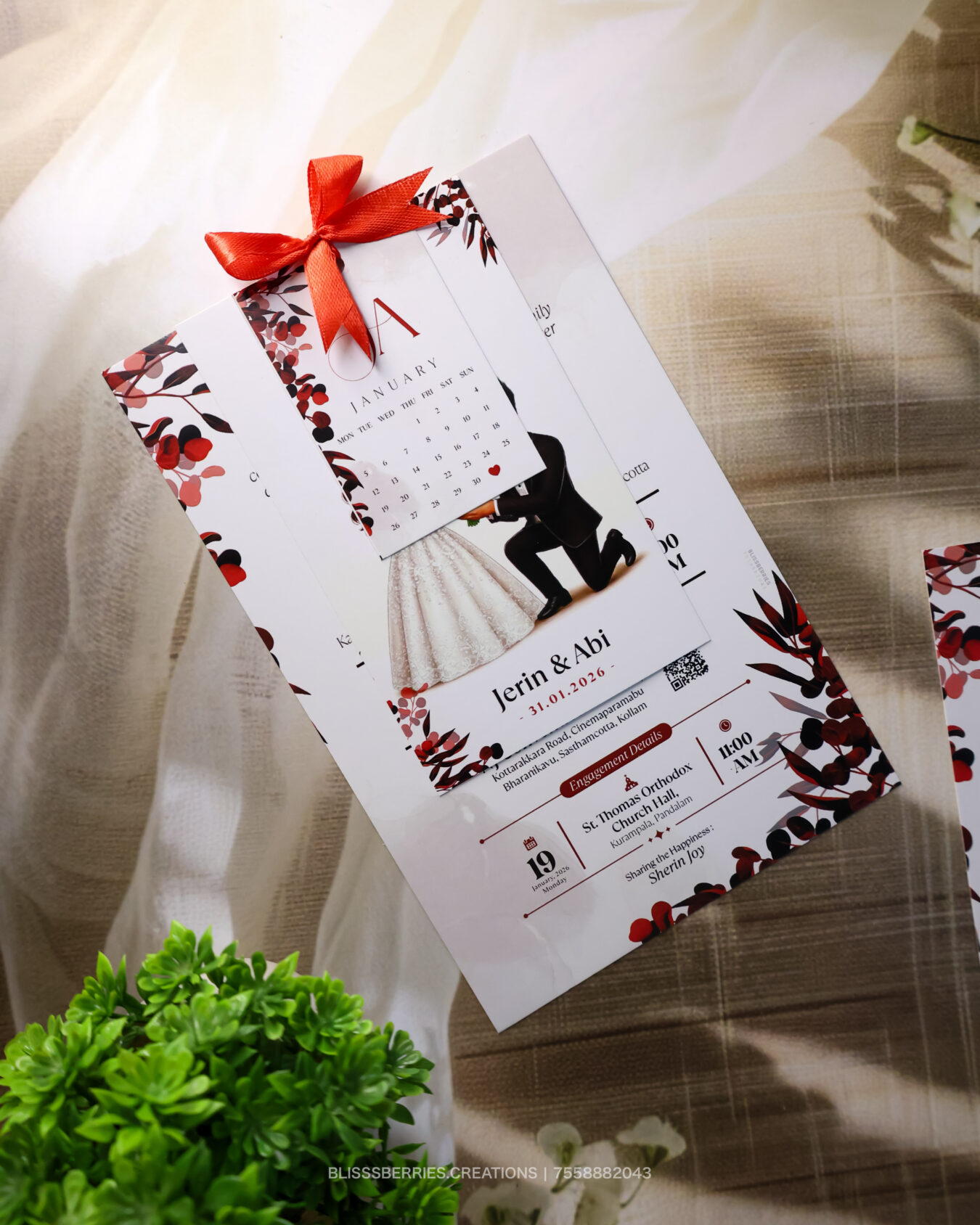 TriLayer Elegance – 3 Layer Wedding Invitation Card, Premium Layered Personalized Invite