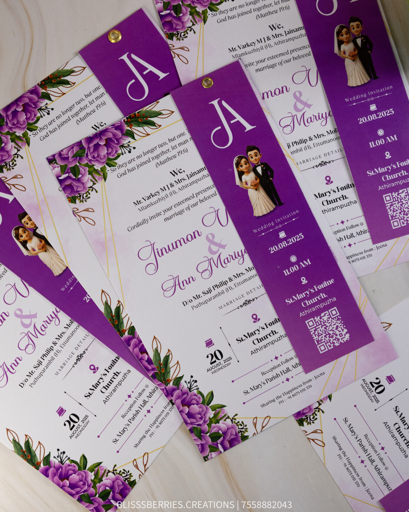 2 Layer Premium Wedding Invitation Card, Luxury Personalized Layered Invite