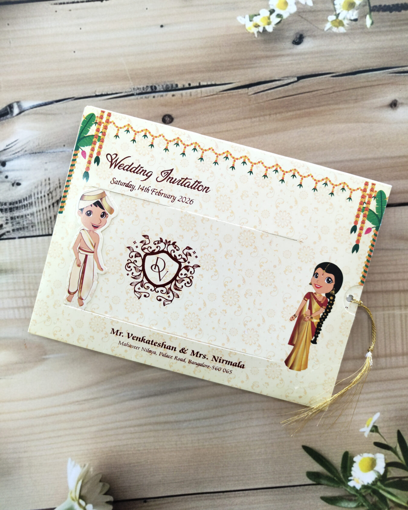 Sliding Hindu Wedding Invitation Card